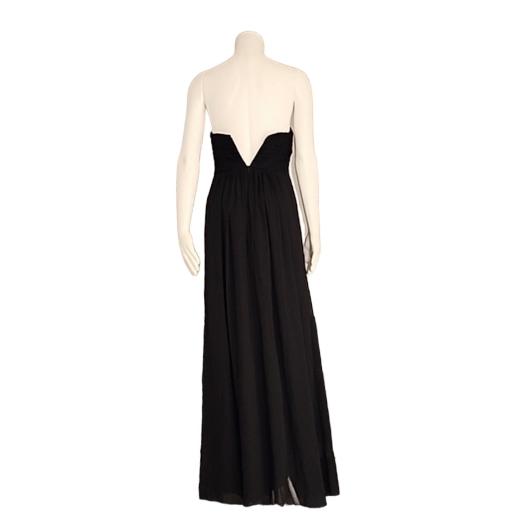 BILL LEVKOFF Black Strapless Gown 4 Formal Dress Wedding Prom Evening Bridal - Picture 7 of 16